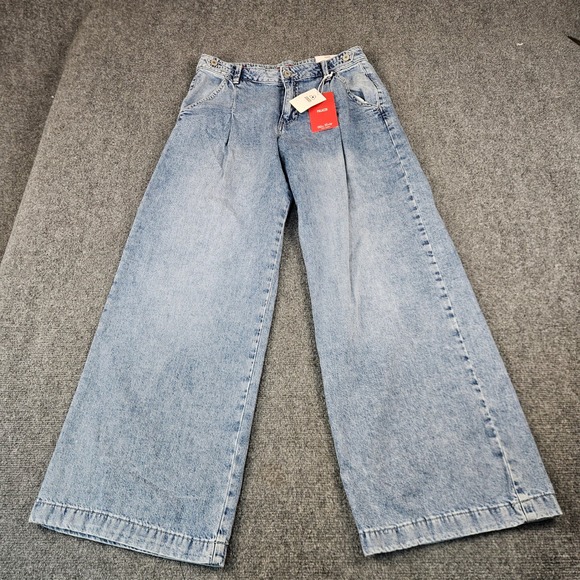 Lucky Brand Denim - Lucky Brand Palazzo Wide Leg Rigid Denim Jeans Light Wash Blue 6/28 R New